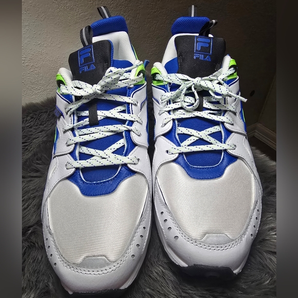 FILA Sandenal White Leather Lifestyle Men's Sneakers Shoes Big & Tall - Picture 2 of 16